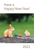 シュライヒ　うさぎの親子　HAPPY NEW YEAR