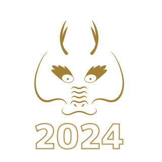 キリッとした辰の顔と2024