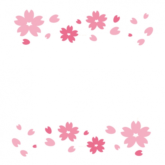 桜の花と花びらの枠