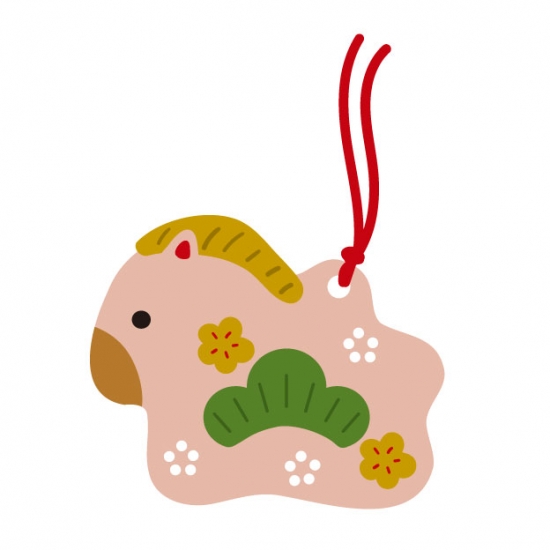 馬の置物　ピンク