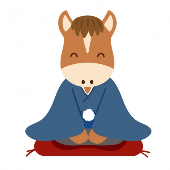 着物を着た馬