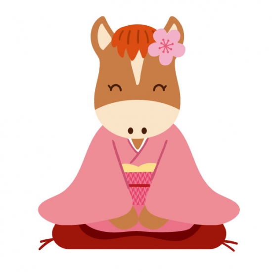 着物を着た馬