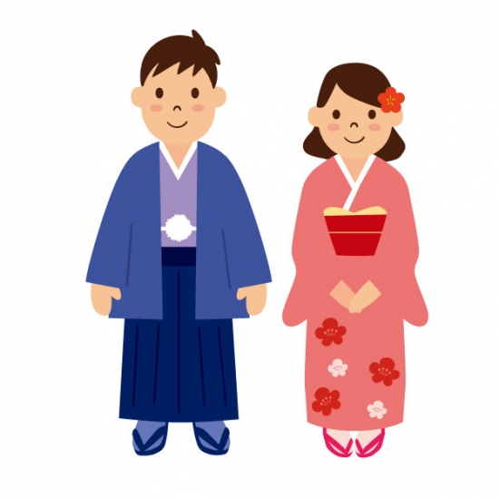 和装　着物姿のカップル