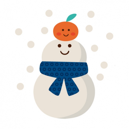 雪だるまとみかん