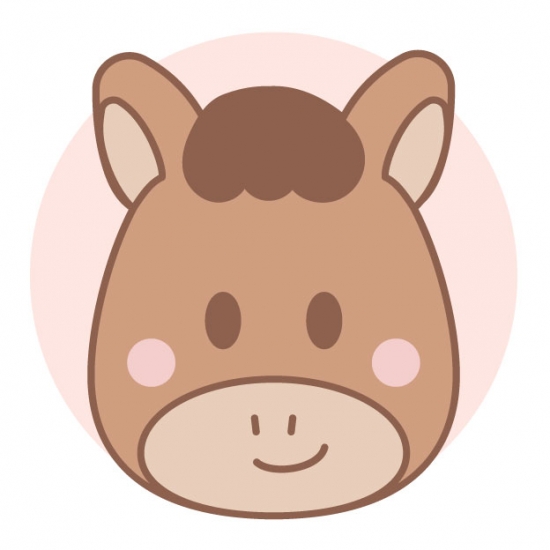 笑顔の茶色の馬