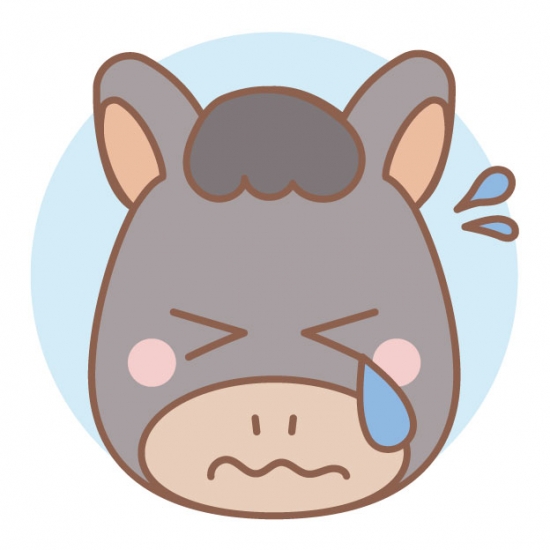 悲しい表情の黒い馬
