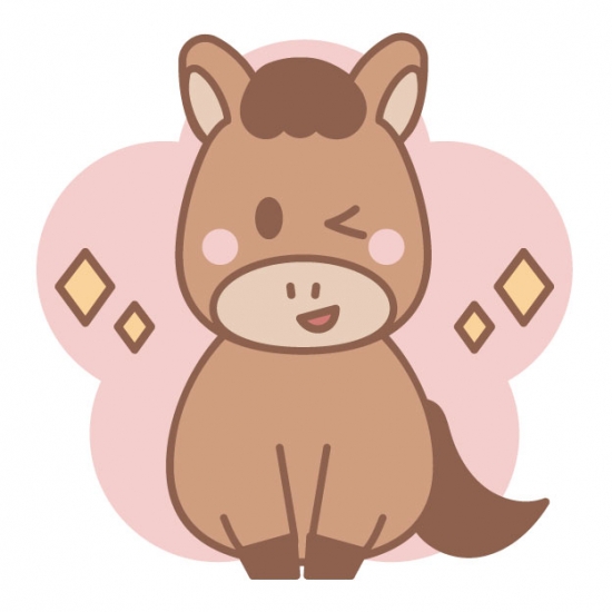 ウィンクをする茶色い馬