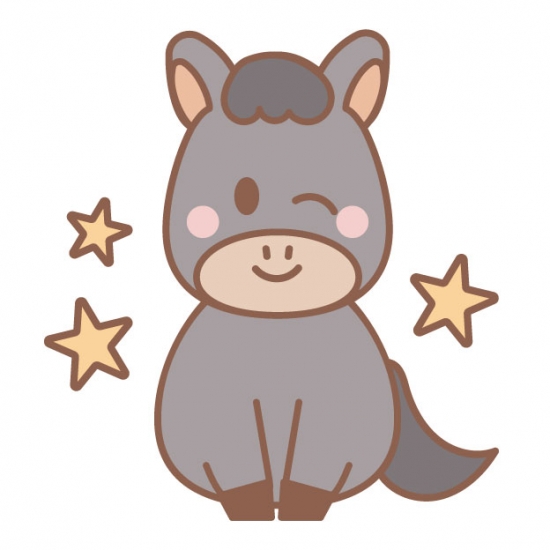 ウィンクをする黒い馬
