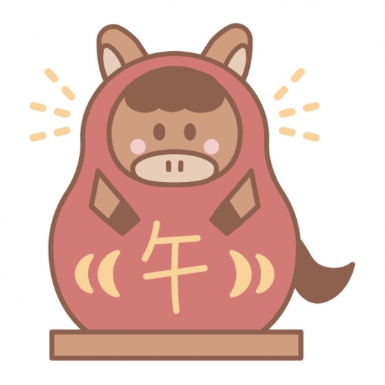 茶色の馬のだるま
