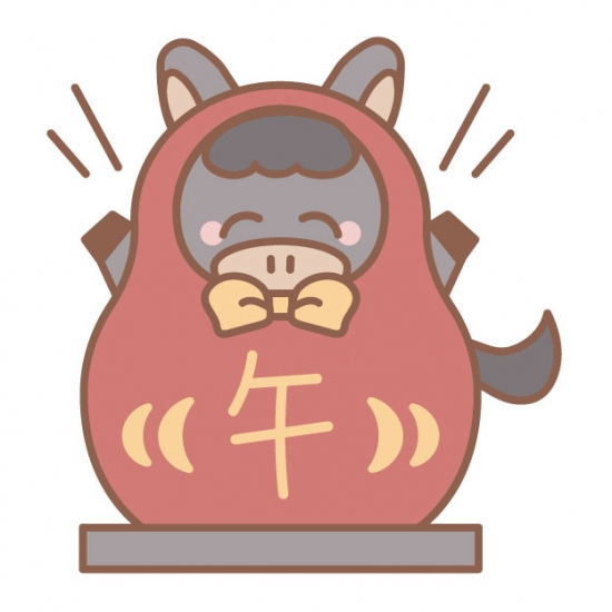 黒い馬のだるま