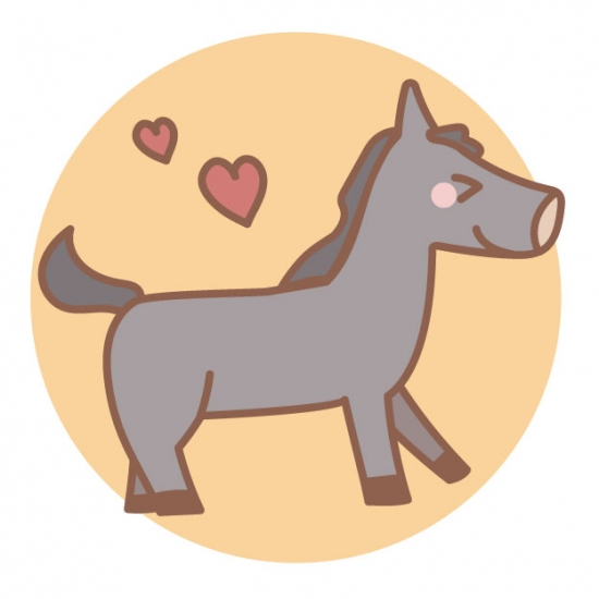 横向きの黒い馬