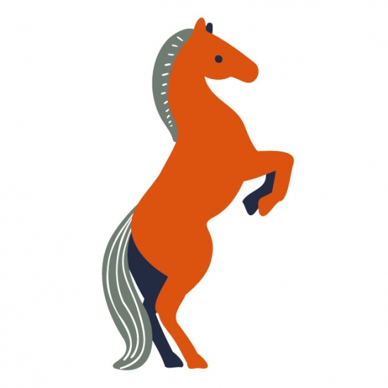 後ろ足で立つ馬