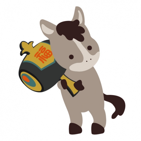 打ち出の小槌を持つ馬