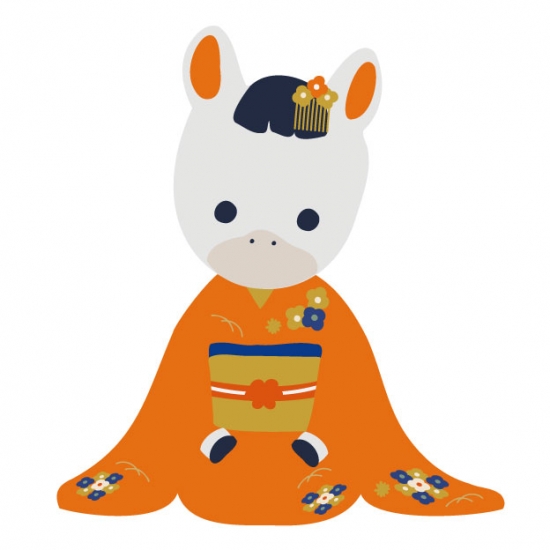 晴れ着の馬
