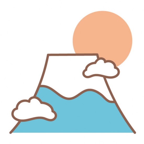 雲と富士山と初日の出