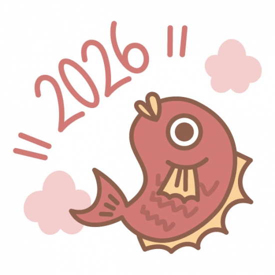 2026のロゴと鯛