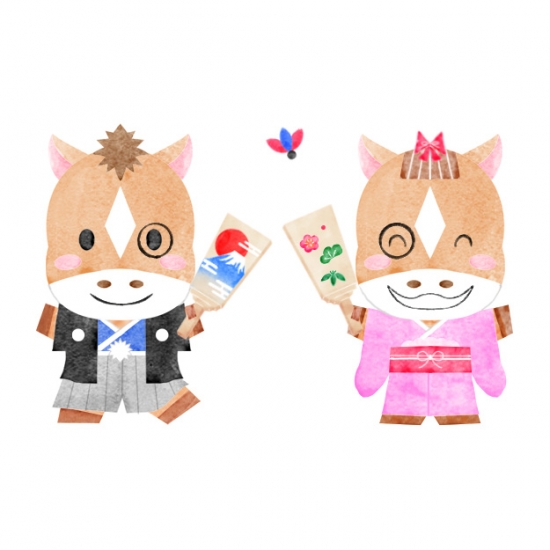 2匹の干支の馬