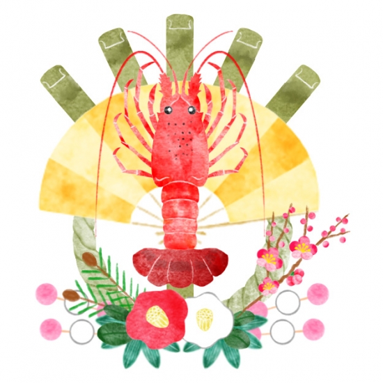 伊勢海老つき熊手