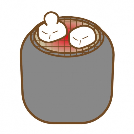 火鉢と餅