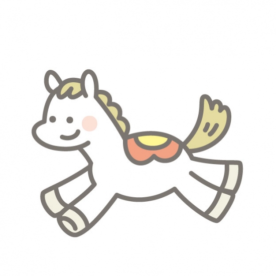 走る馬　白馬