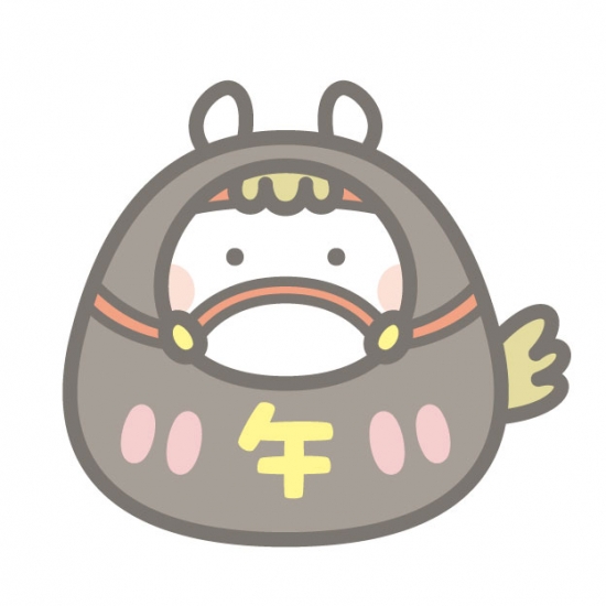 午のだるま　白馬