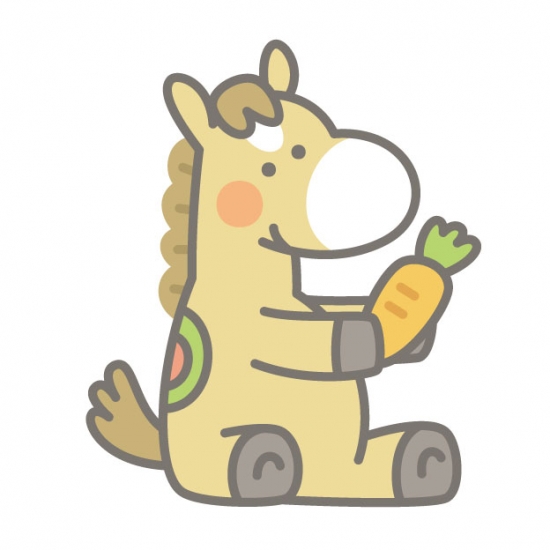 人参を食べる馬