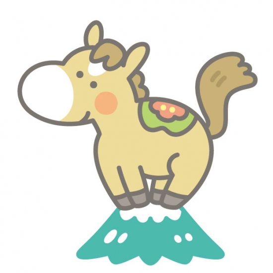 富士山と馬