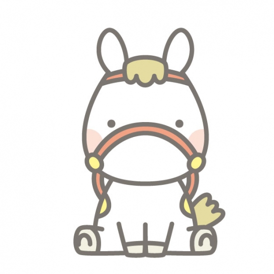 おすわり馬　白馬