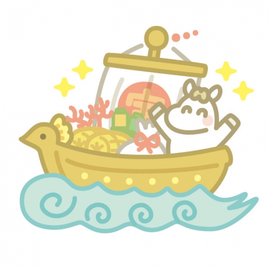 宝船　宝物と馬
