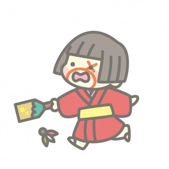 羽付きラクガキあり　女の子