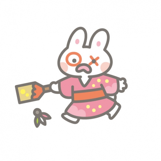 うさぎの羽根つき
