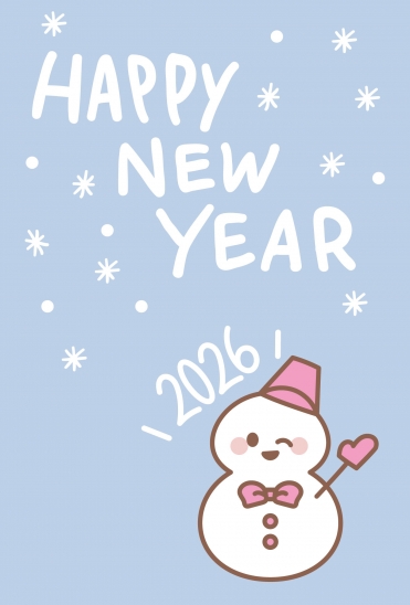 雪だるまと2026の年賀状