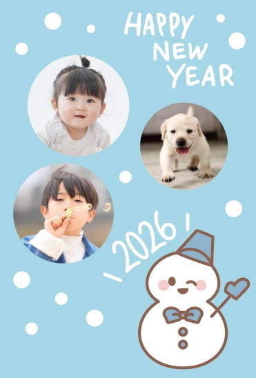 雪だるまと写真フレーム2026